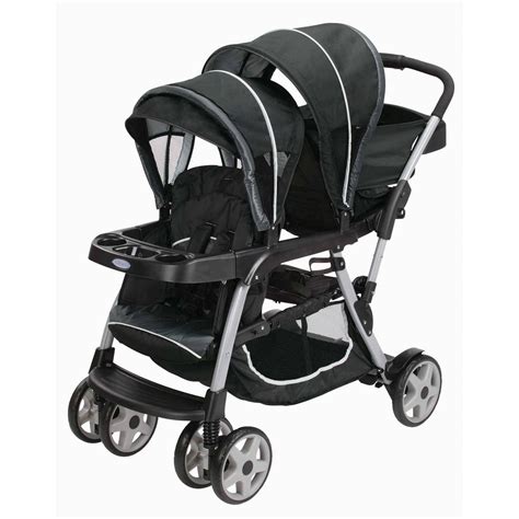 - One-hand fold mechanism for quick and easy folding. . Graco double stroller click connect